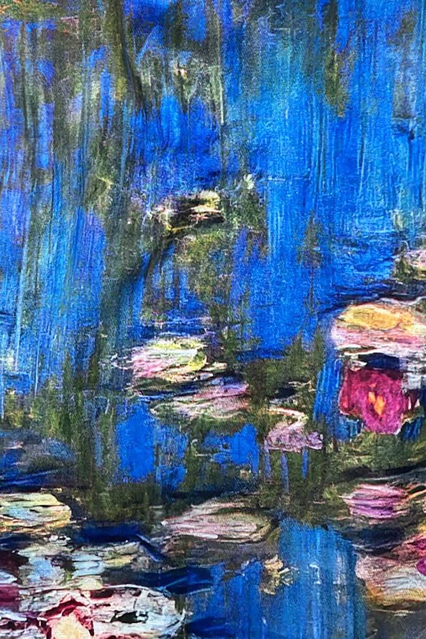 Monet Water Lily Art Print Wool Tassel Scarf