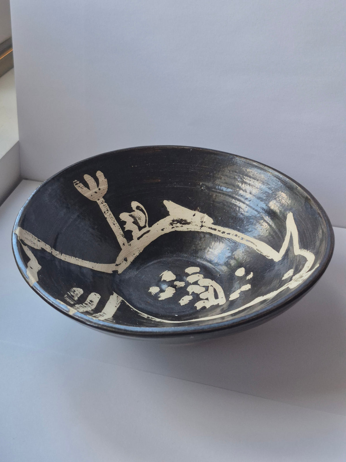 Susie Cousins Dark Bowl with Bird