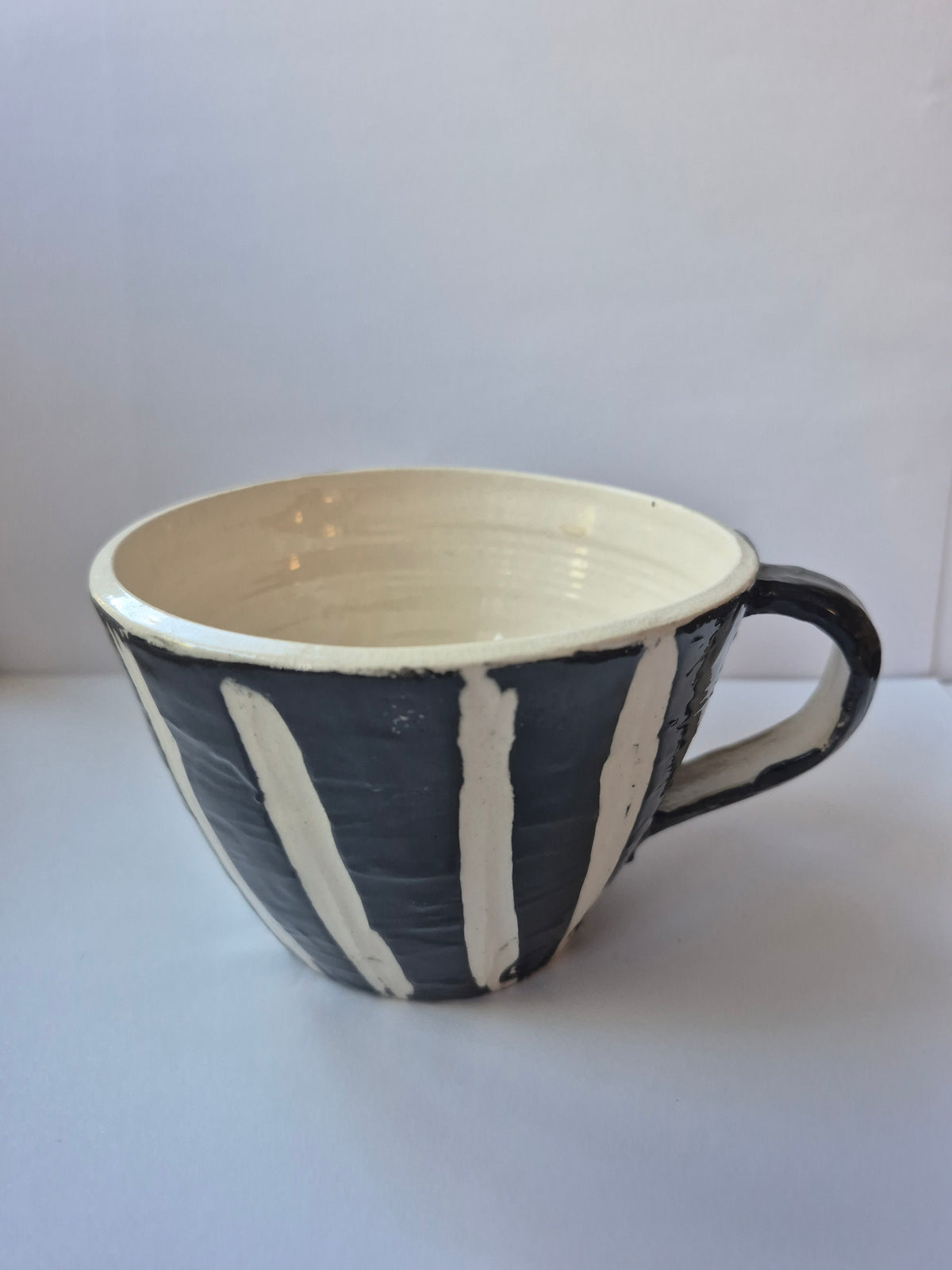 Susie Cousins Grey and Stripe Mug