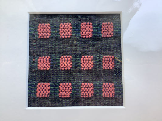 Camphill: hand woven mounted textile created Nelly