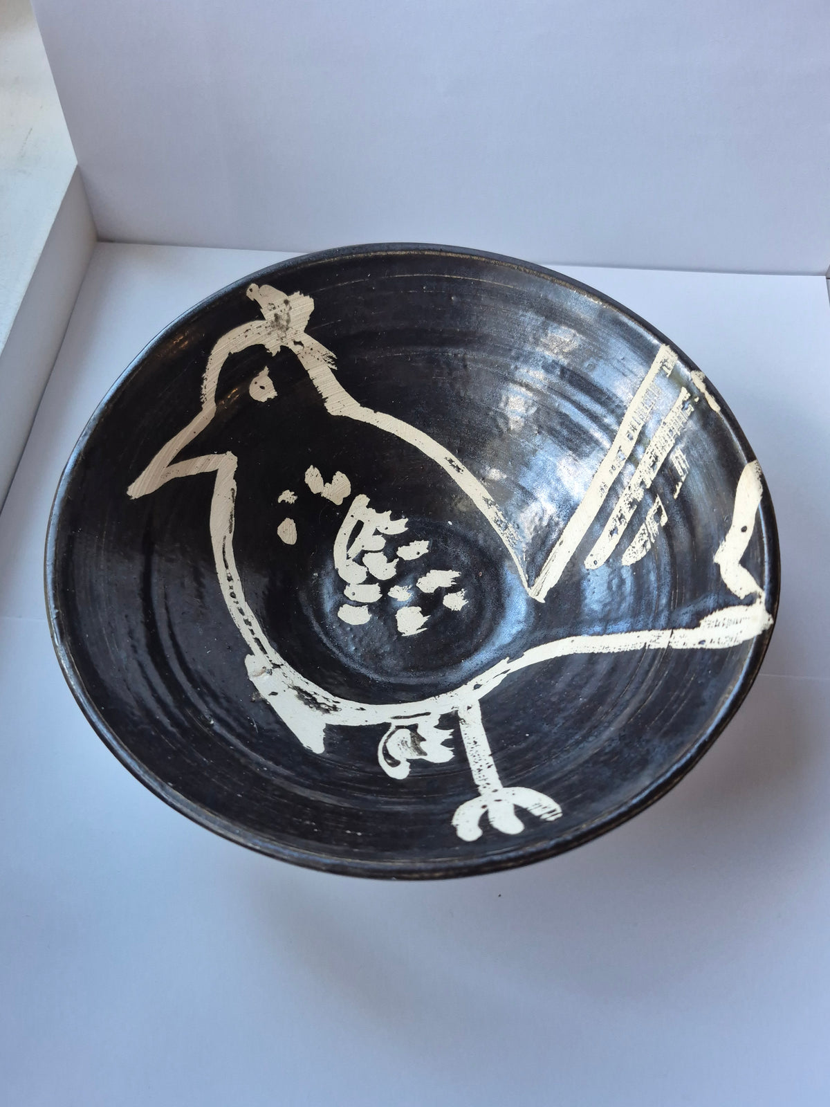 Susie Cousins Dark Bowl with Bird
