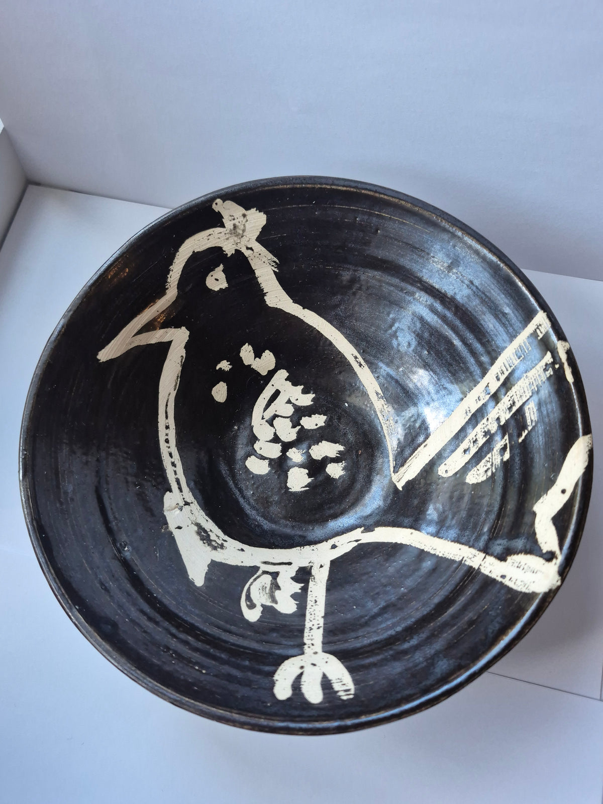 Susie Cousins Dark Bowl with Bird
