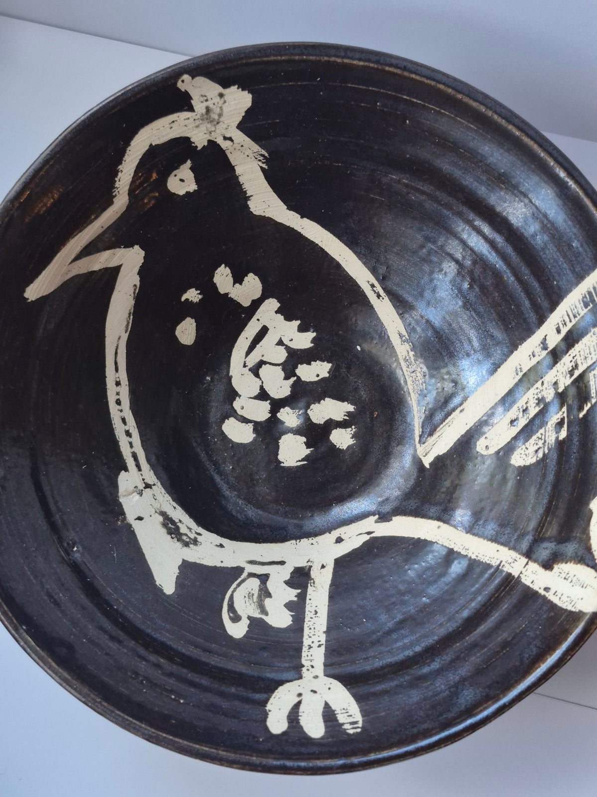 Susie Cousins Dark Bowl with Bird