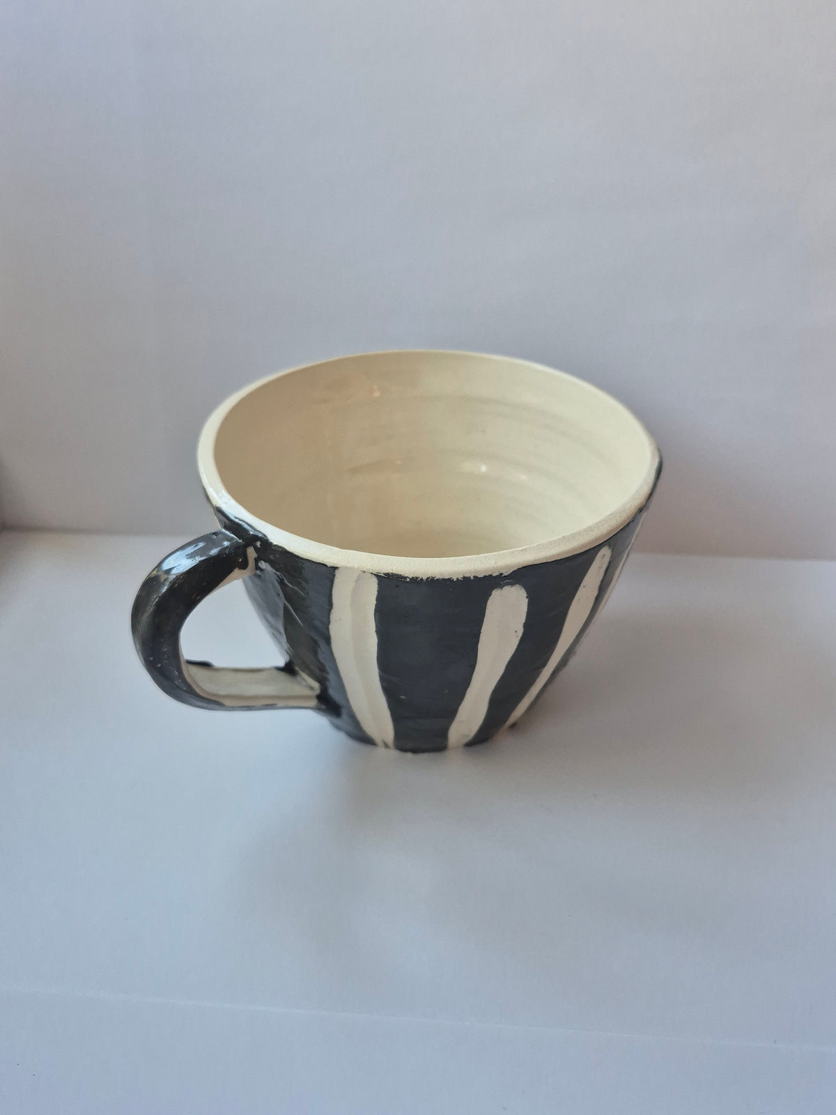 Susie Cousins Grey and Stripe Mug