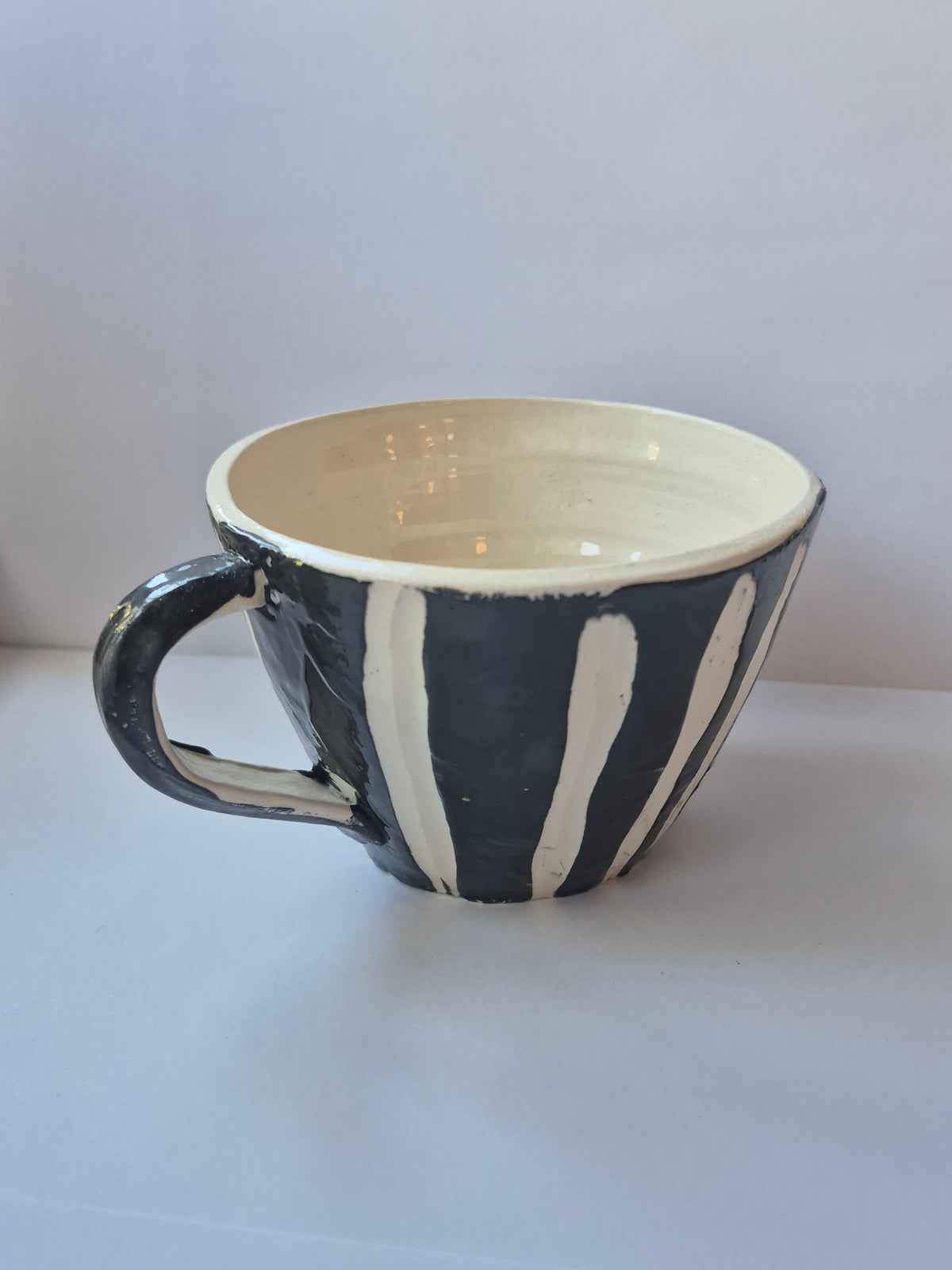 Susie Cousins Grey and Stripe Mug