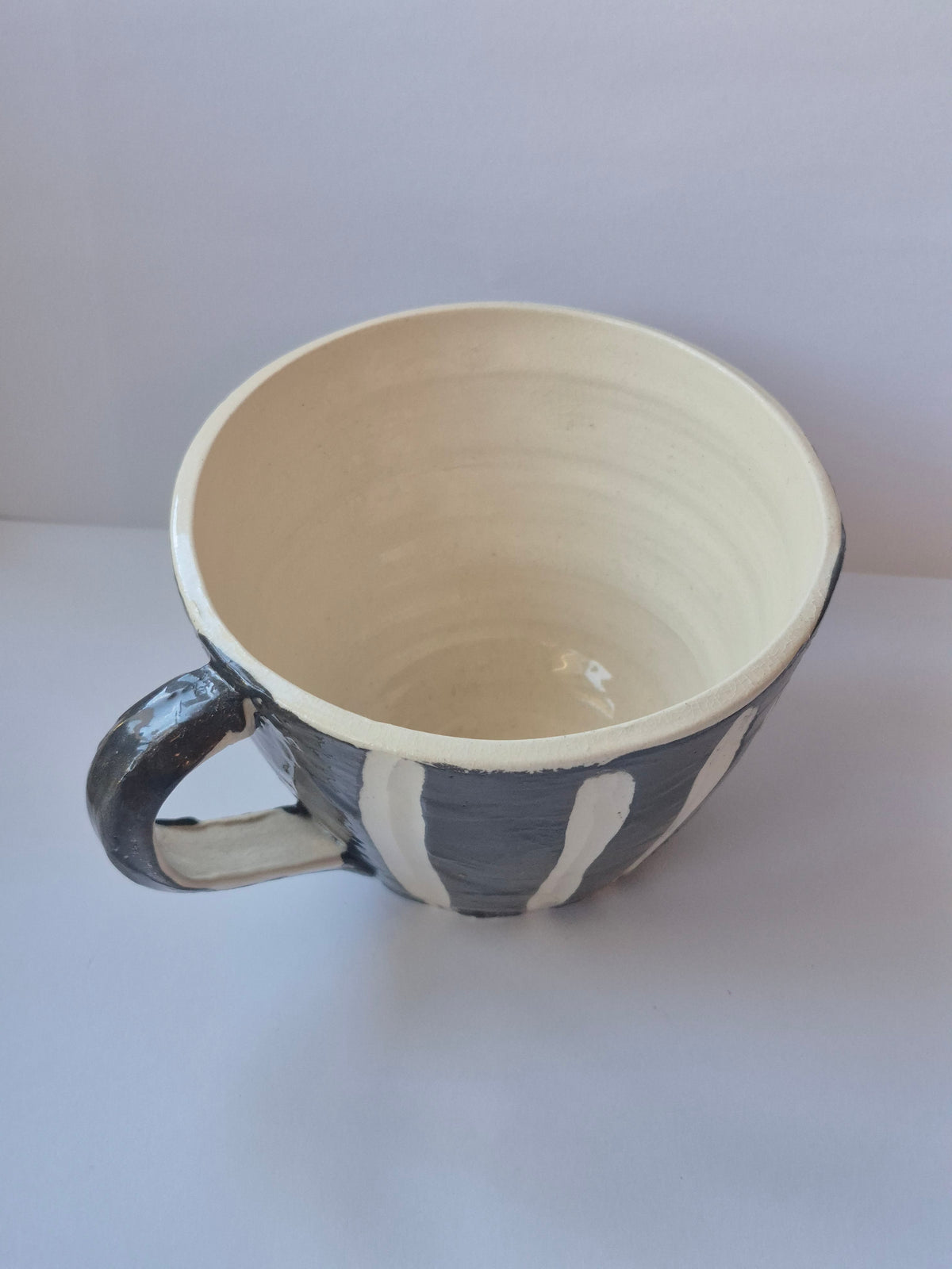 Susie Cousins Grey and Stripe Mug