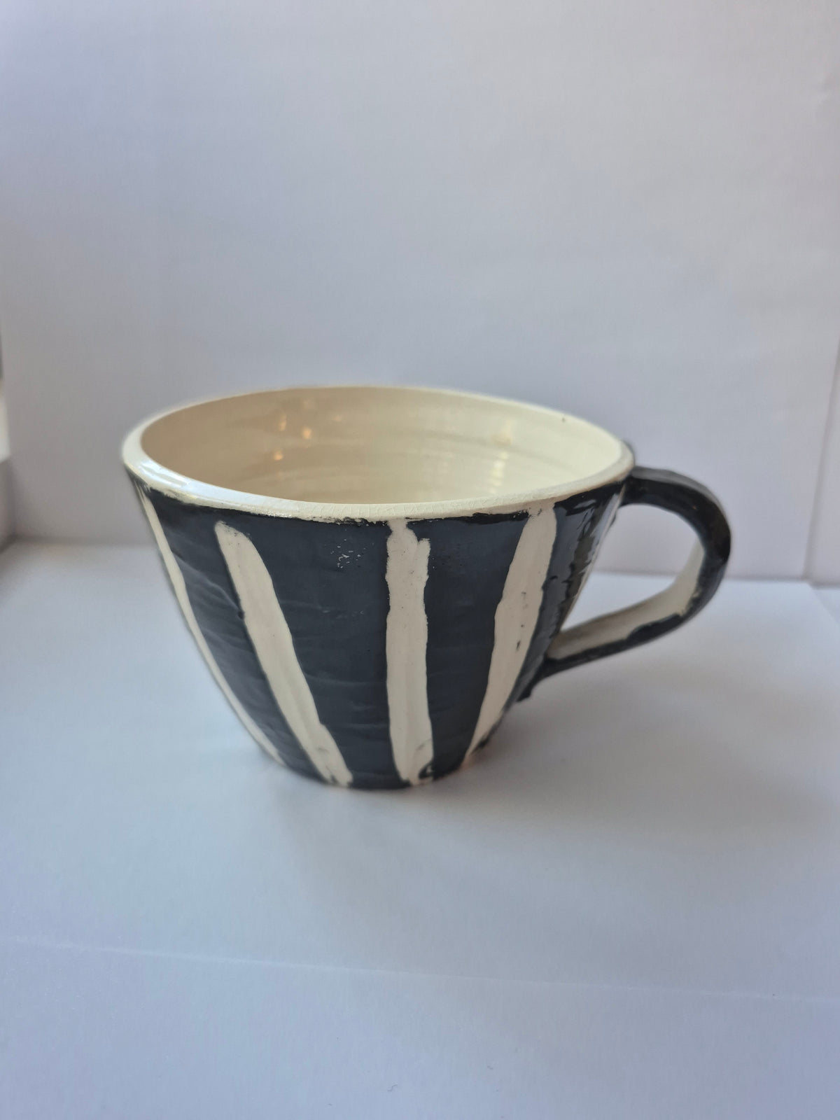 Susie Cousins Grey and Stripe Mug