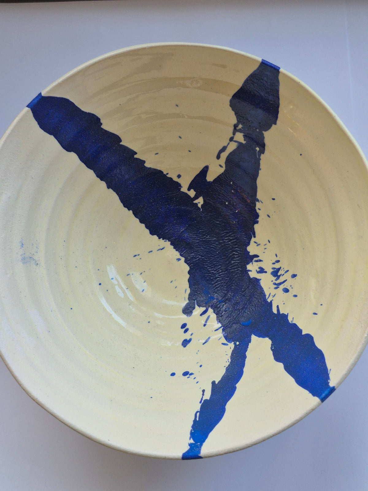 Susie Cousins Blue Stripe Bowl Large