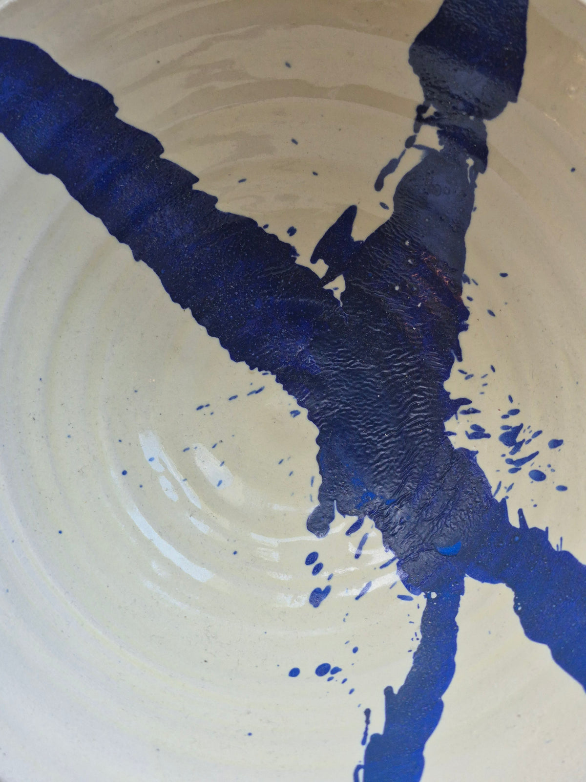 Susie Cousins Blue Stripe Bowl Large