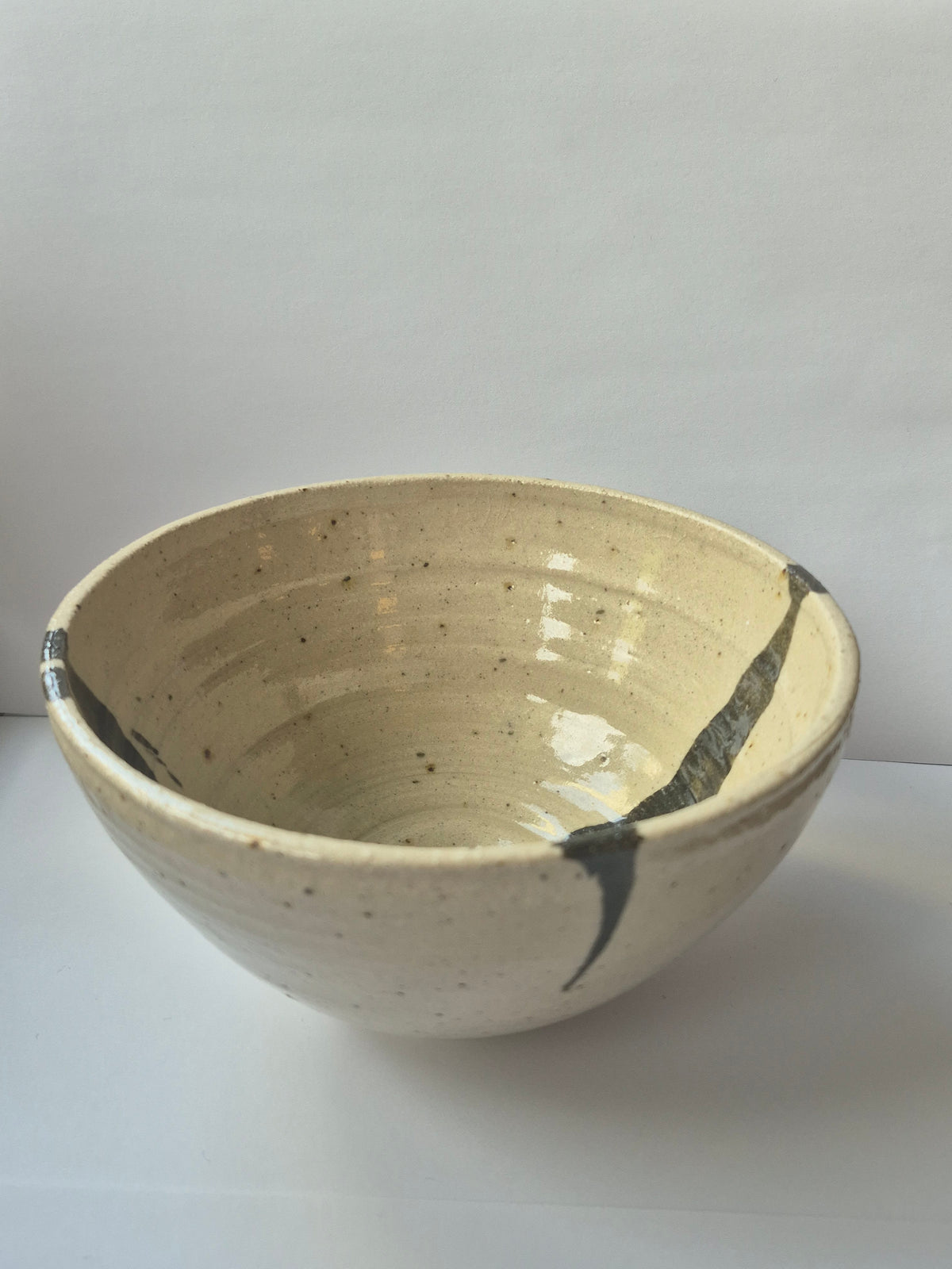 Susie Cousins Grey and Stripe Bowl