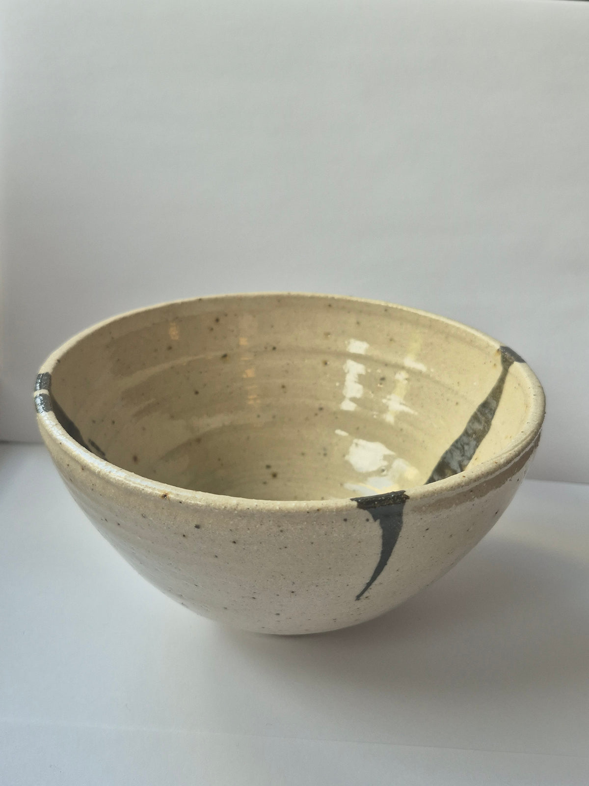 Susie Cousins Grey and Stripe Bowl