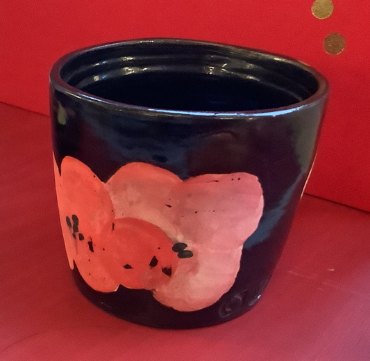 Susie Cousins Flower Mug + Plate (Brown, Yellow + Red)