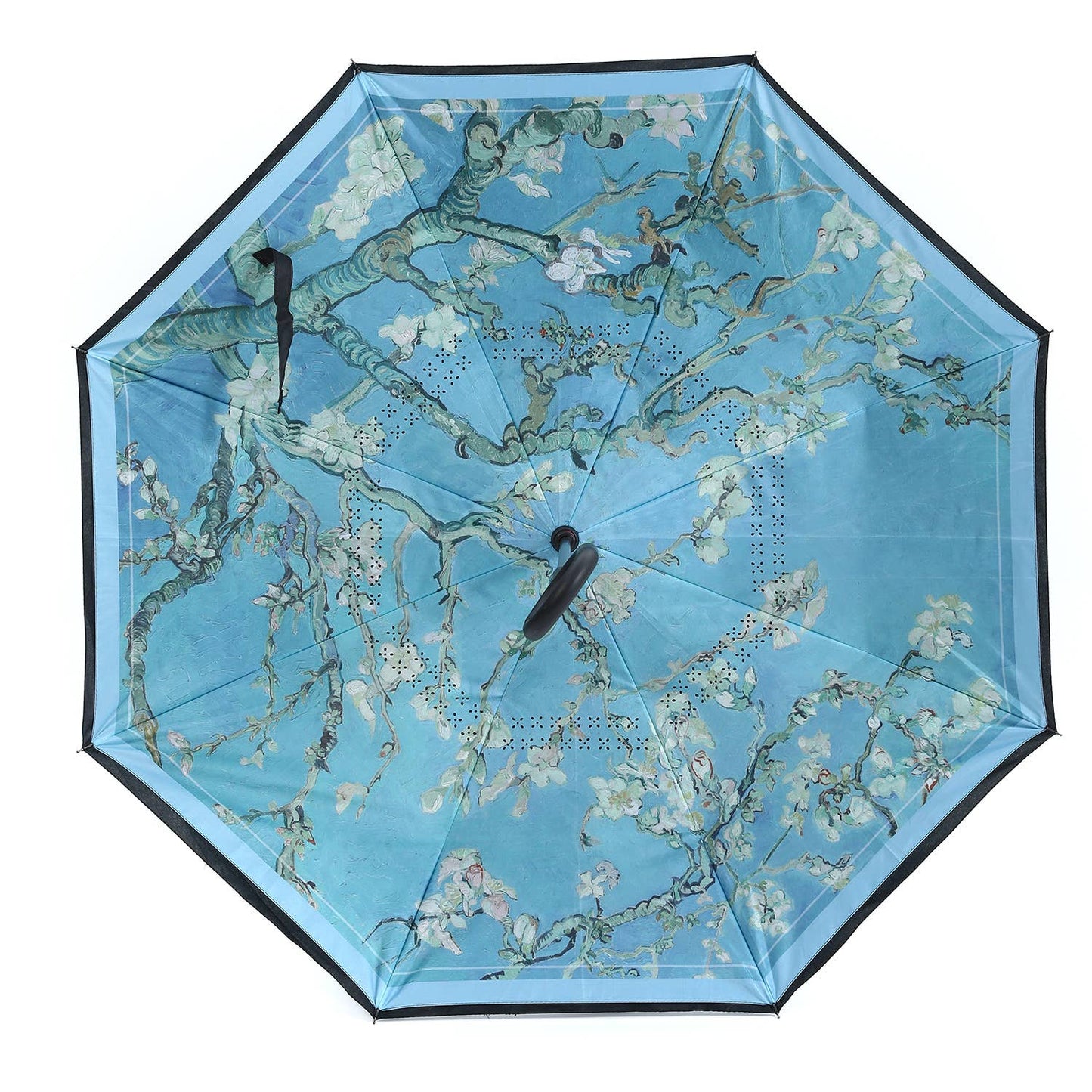 Almond Blossom Upside Down Umbrella in Aqua Blue F978