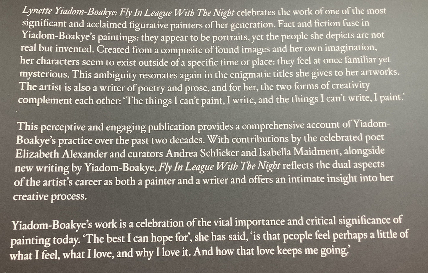 Lynette Yiadom-Boakye: Fly in the League with the Night