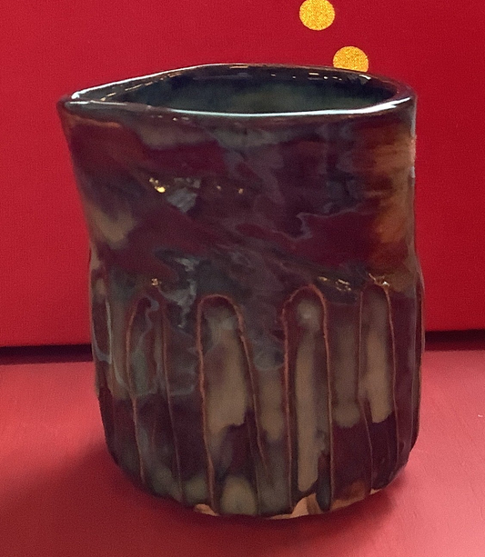 Susie Cousins brown and turquoise small jug