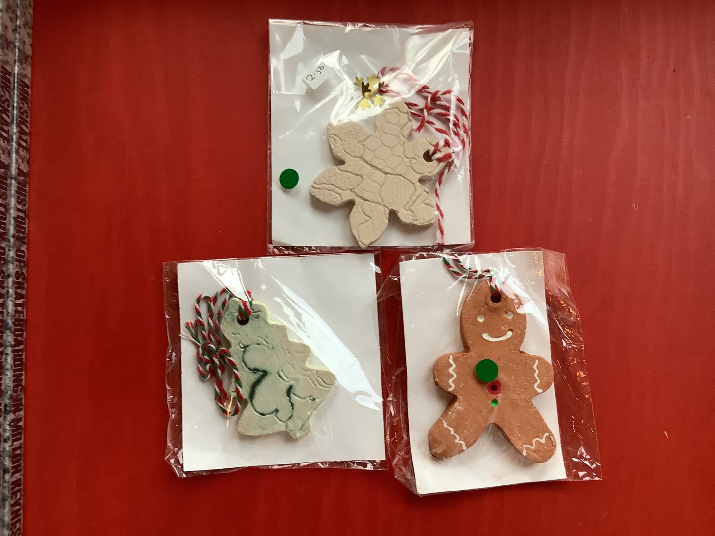 Paint your own  clay Christmas decorations