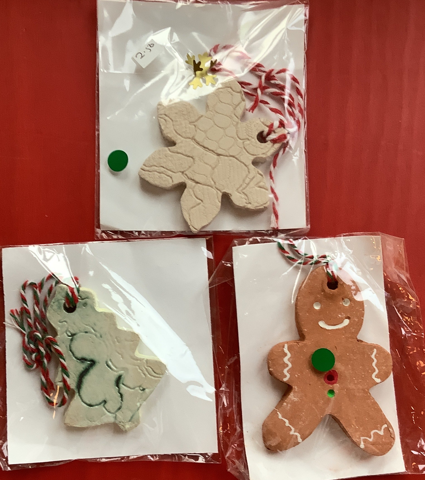 Paint your own  clay Christmas decorations