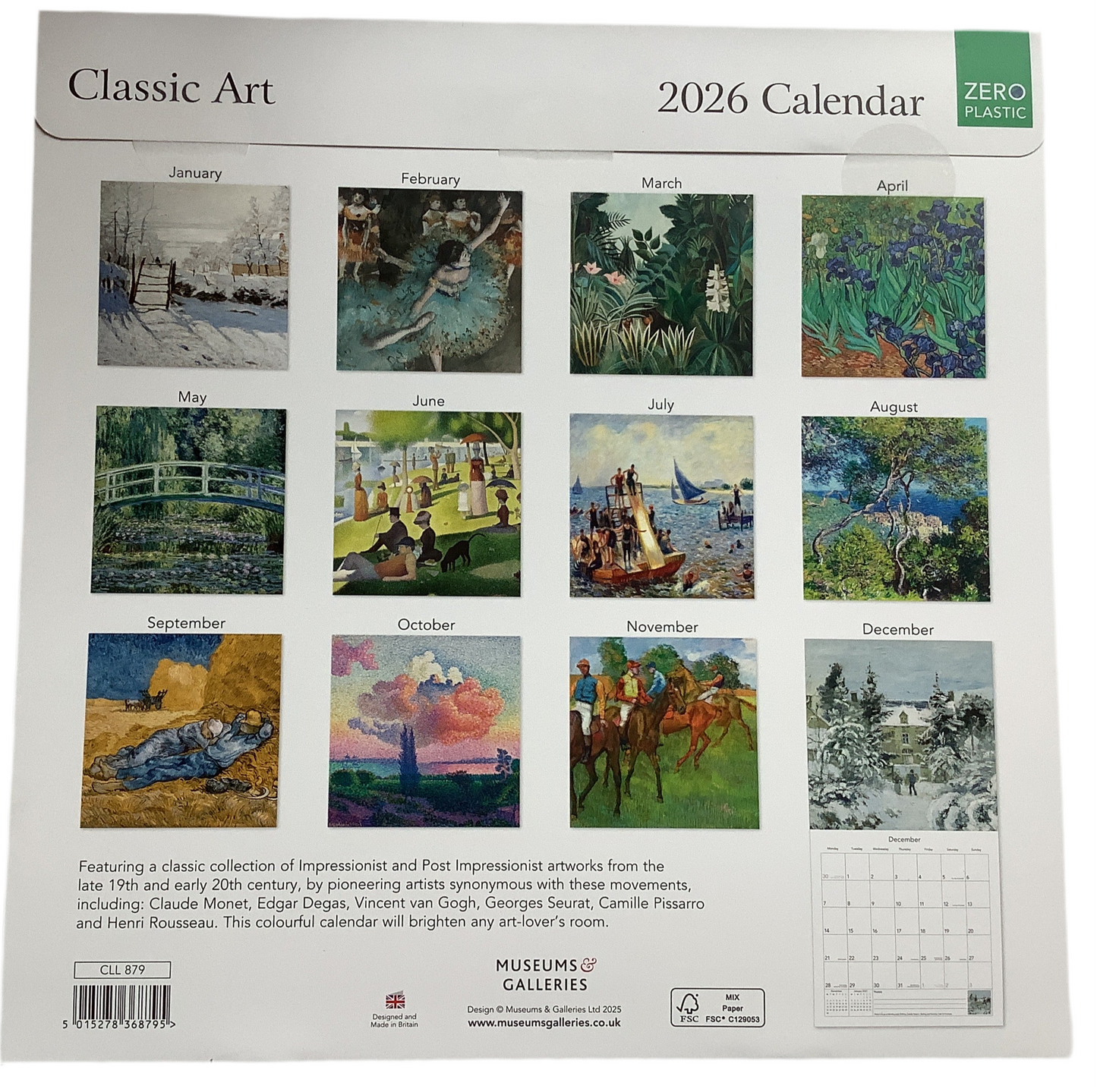Classic Art Calendar