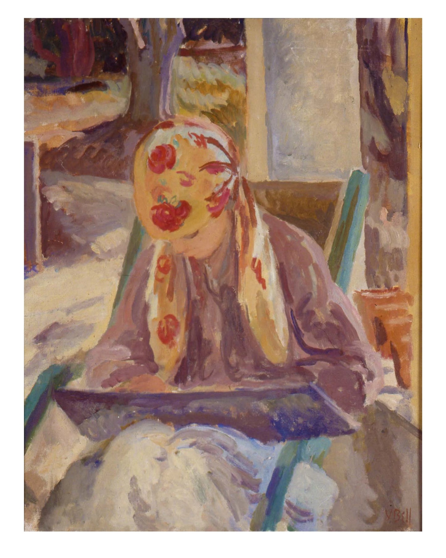 Vanessa Bell, A Girl Drawing - A3 Print with Mount