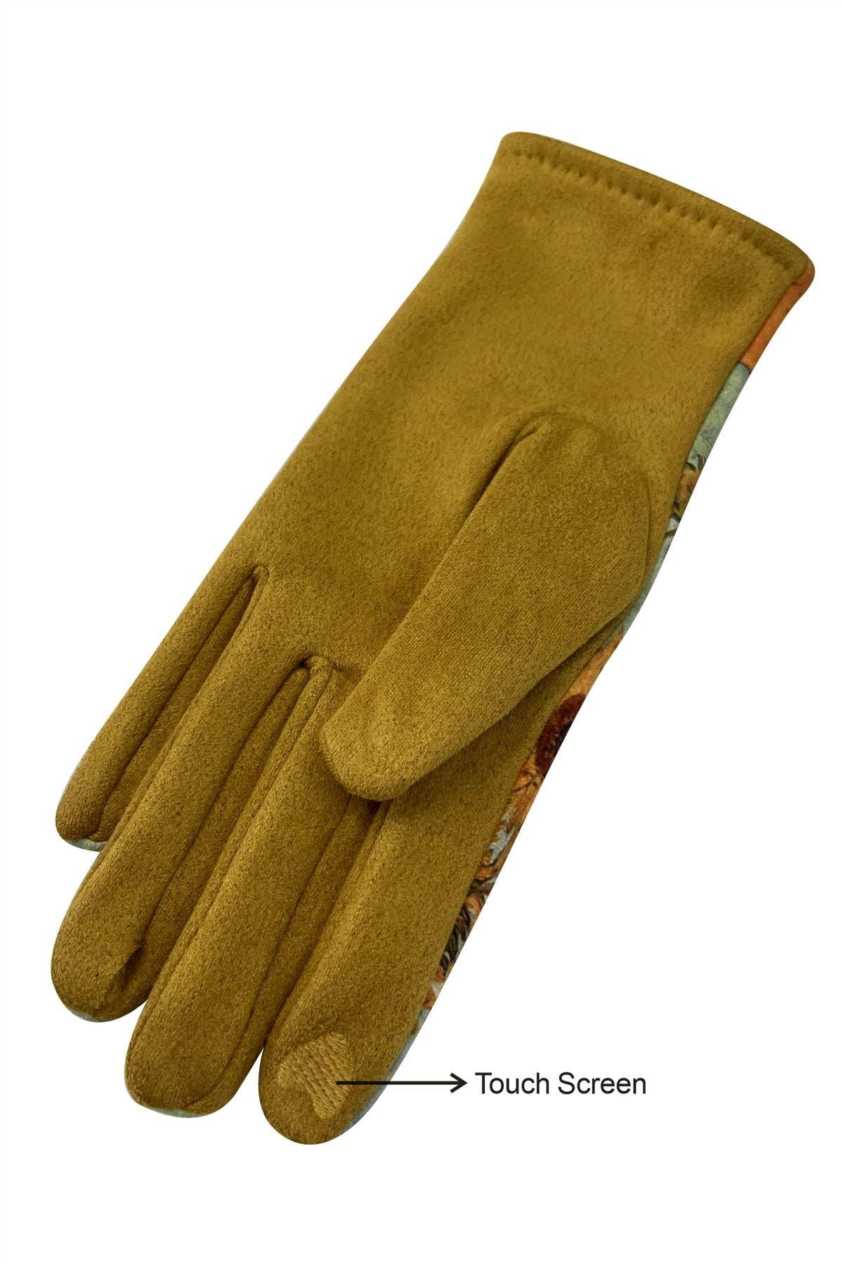 Van Gogh Sunflowers Suede Touchscreen Gloves