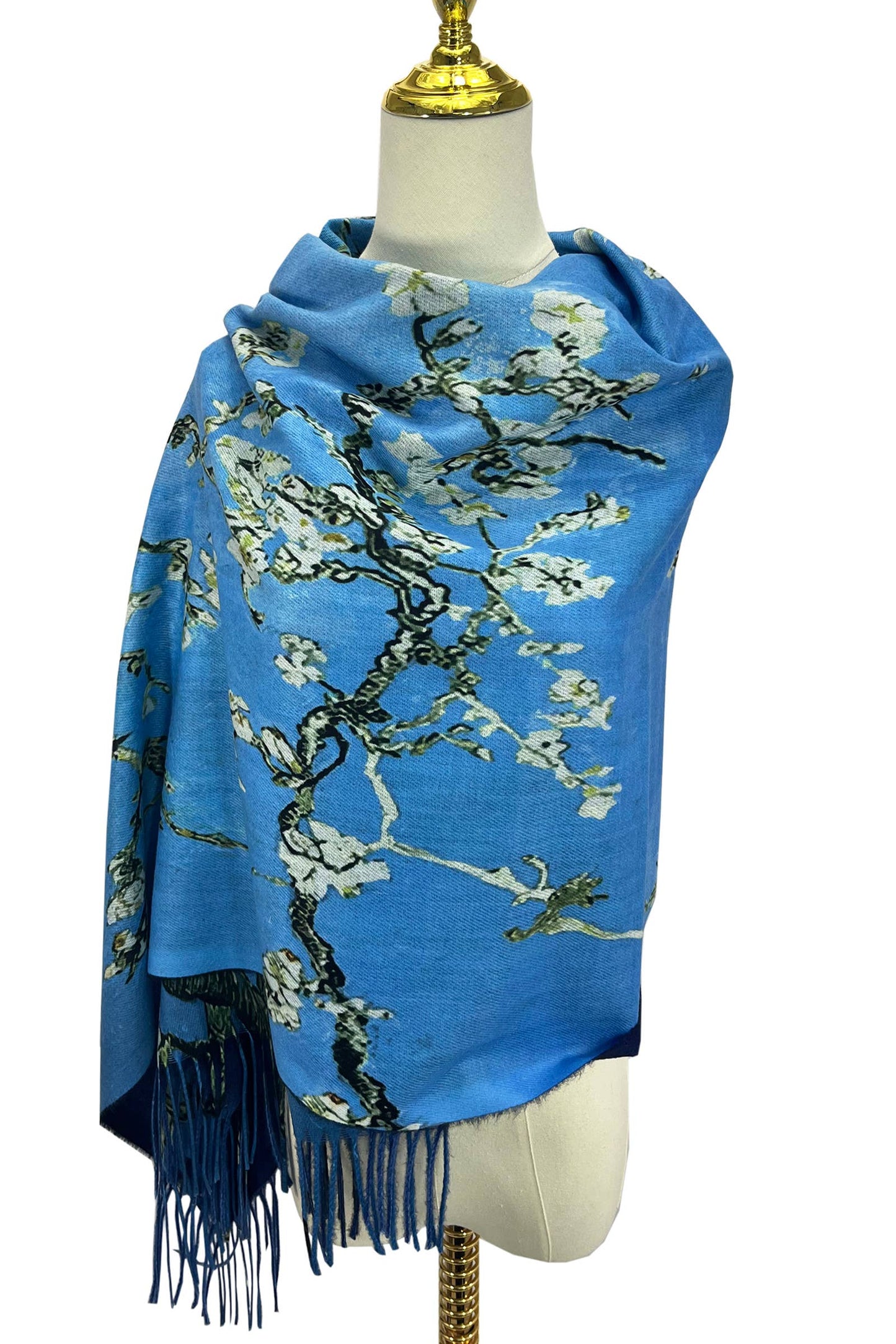 Van Gogh Almond Blossom Art Print Wool Tassel Scarf